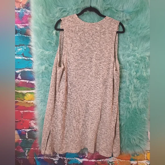 Ruby Rd Gray Silver White Sleeveless Open Front Fall Sweater Size M - Picture 3 of 14
